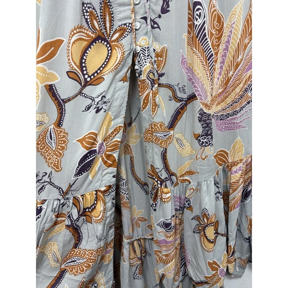 Sea Lustre Womens Boho Floral Maxi Skirt Dress One Size OS 100% Rayon EUC